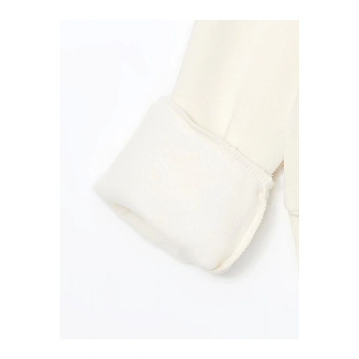 Lcw Kids Bej Bisiklet Yaka Kız Çocuk Kalın Crop Sweatshirt