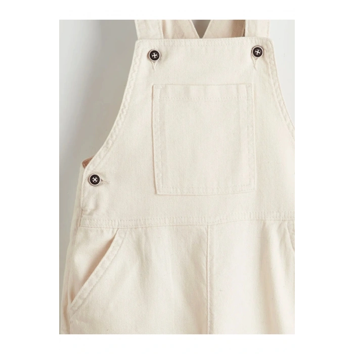 LCW Kids Bej Kare Yaka Gabardin Erkek Çocuk Salopet