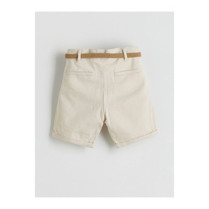 LCW Kids Bej Kemerli Basic Cepli Erkek Çocuk Şort