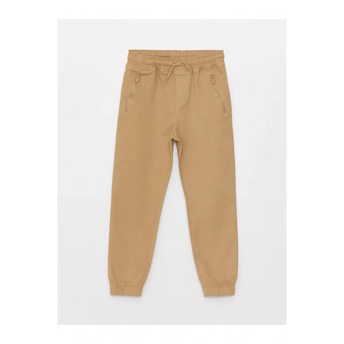LCW Kids Bej Rahat Kalıp Beli Lastikli Erkek Çocuk Jogger Pantolon