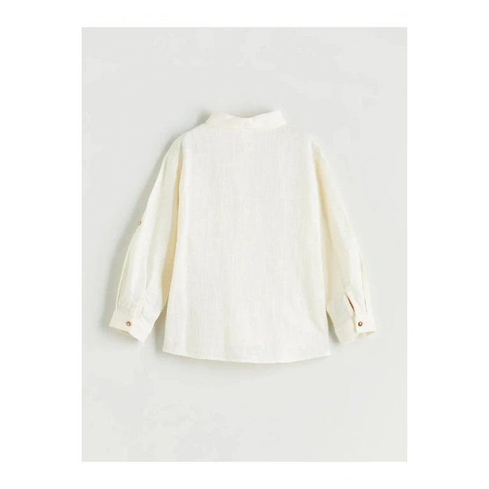 LCW Kids Bej Uzun Kollu Erkek Çocuk Gömlek