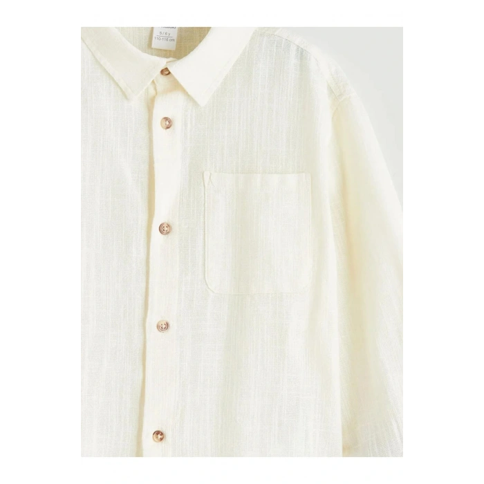 LCW Kids Bej Uzun Kollu Erkek Çocuk Gömlek