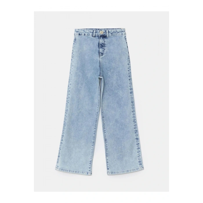 LCW Kids Beli Ayarlanabilir Lastikli Kız Çocuk Jean Pantolon