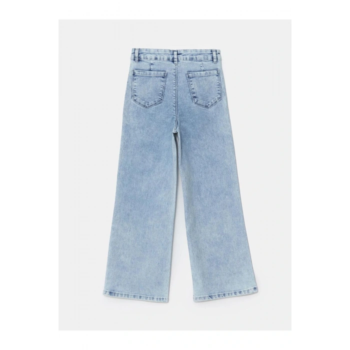 LCW Kids Beli Ayarlanabilir Lastikli Kız Çocuk Jean Pantolon