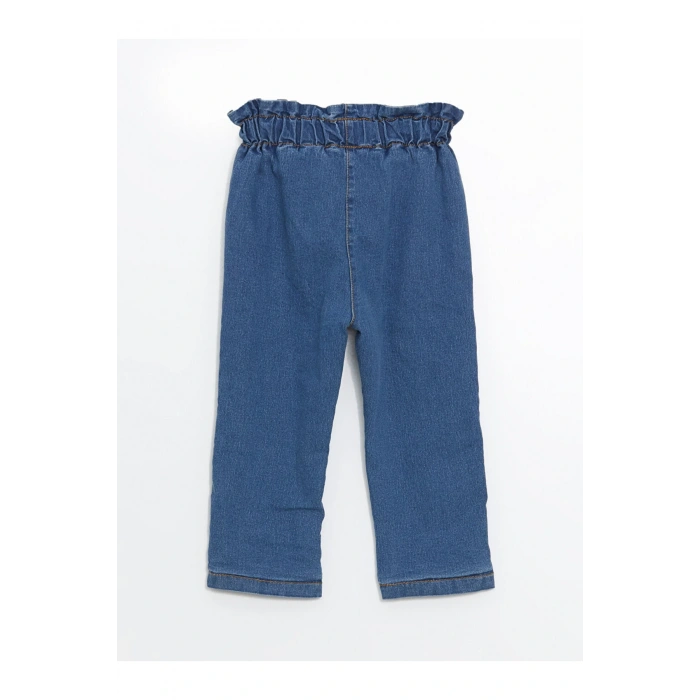 LCW Kids Beli Lastikli Basic Kız Bebek Jean Pantolon