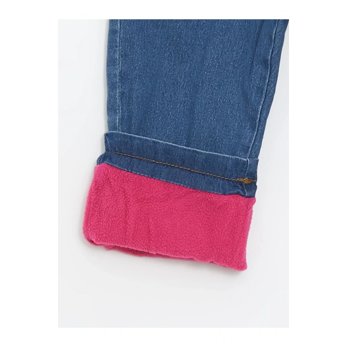 LCW Kids Beli Lastikli Basic Kız Bebek Jean Pantolon