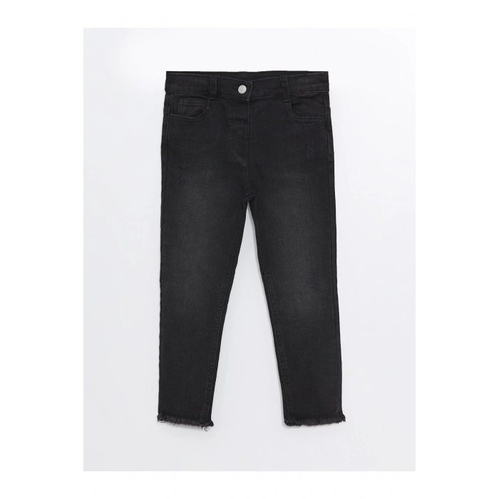 LCW Kids Beli Lastikli Basic Kız Çocuk Jean Pantolon (W4)