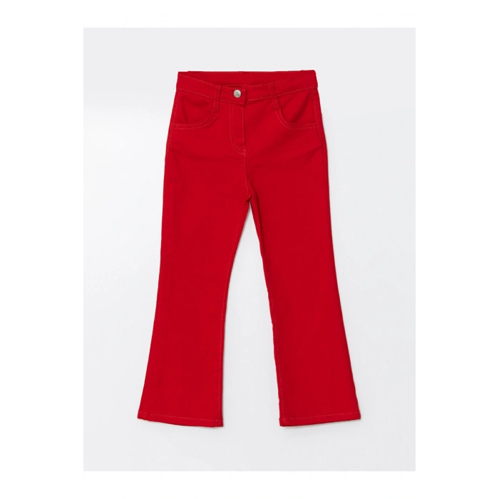 LCW Kids Beli Lastikli Basic Kız Çocuk Pantolon (W4)