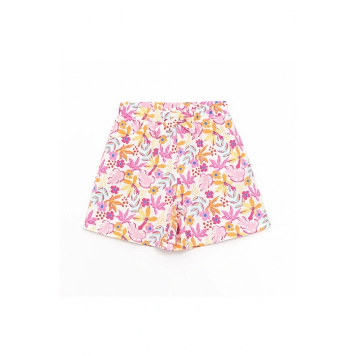 LCW Kids Beli Lastikli Çiçekli Kız Çocuk Şort