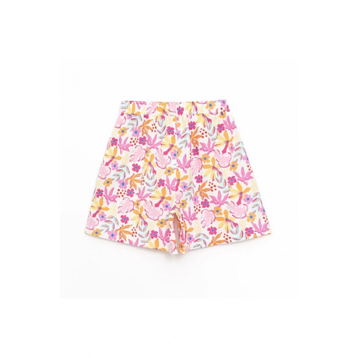 LCW Kids Beli Lastikli Çiçekli Kız Çocuk Şort