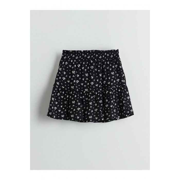 LCW Kids Beli Lastikli Çiçekli Kız Çocuk Şort Etek