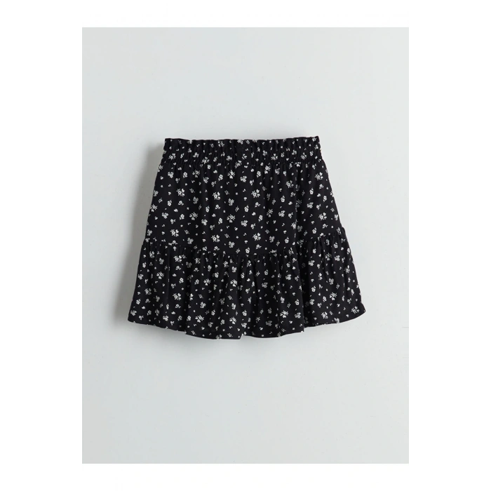 LCW Kids Beli Lastikli Çiçekli Kız Çocuk Şort Etek