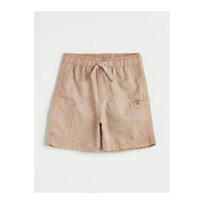 LCW Kids Beli Lastikli Erkek Çocuk Cepli Keten Şort (S5)