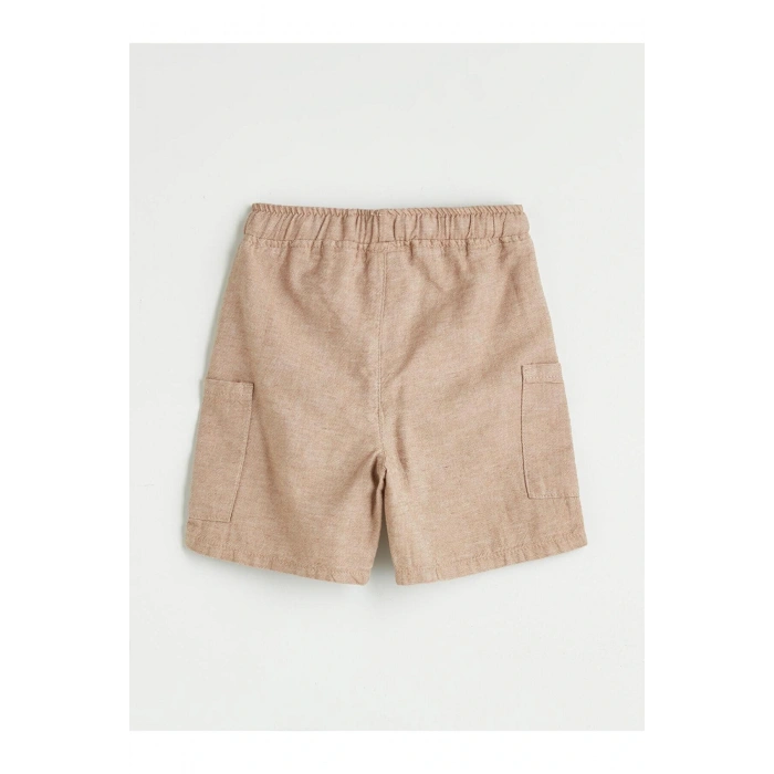 LCW Kids Beli Lastikli Erkek Çocuk Cepli Keten Şort (S5)