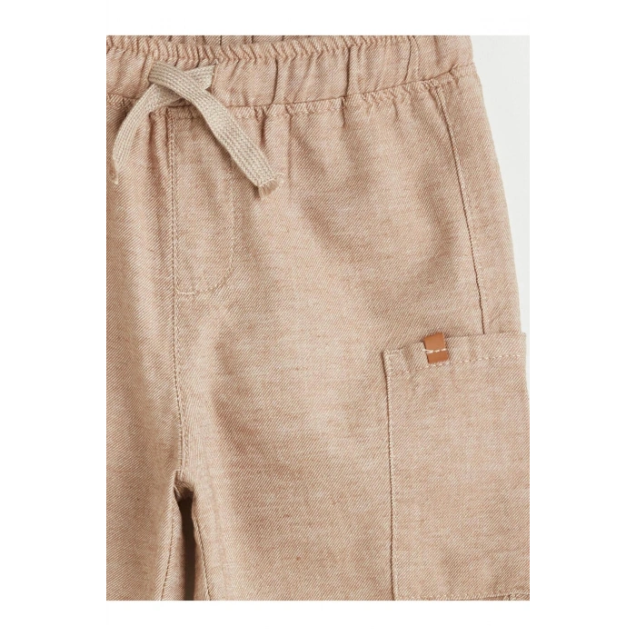 LCW Kids Beli Lastikli Erkek Çocuk Cepli Keten Şort (S5)