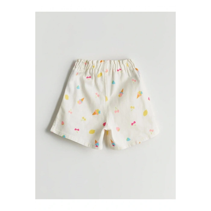 LCW Kids Beli Lastikli Gabardin Kız Çocuk Şort (S5)