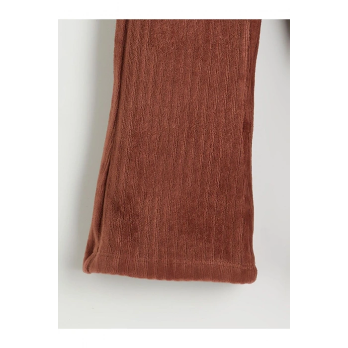 LCW Kids Beli Lastikli Kadife Kız Çocuk Tayt