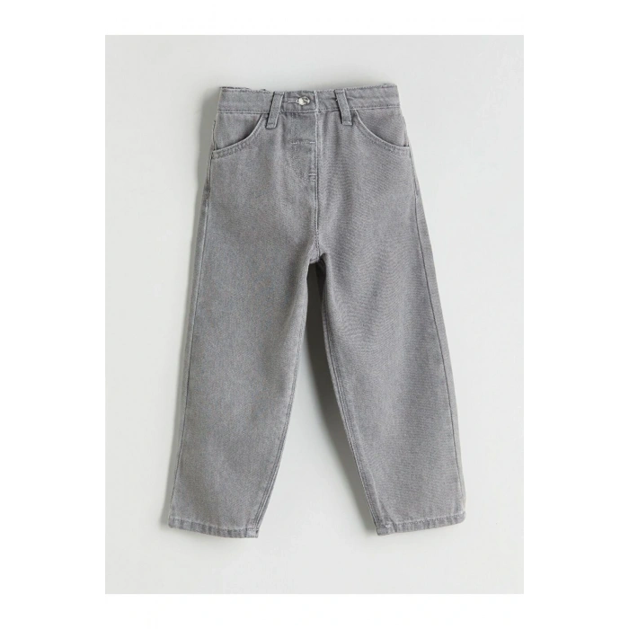 LCW Kids Beli Lastikli Kız Çocuk Jean Pantolon