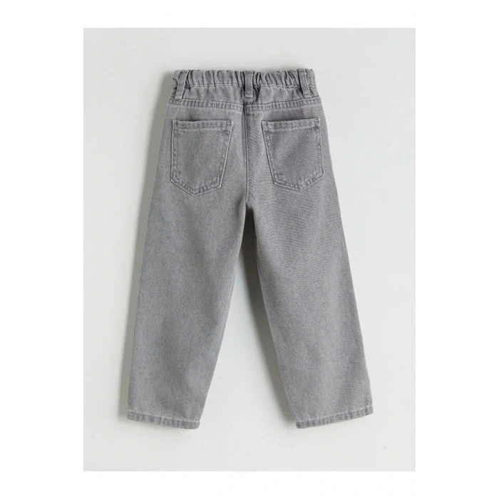 LCW Kids Beli Lastikli Kız Çocuk Jean Pantolon