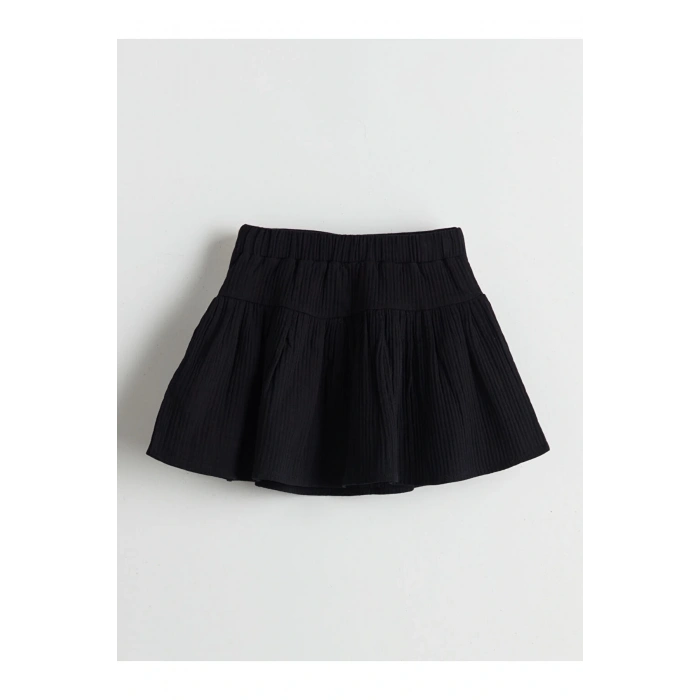 LCW Kids Beli Lastikli Pileli Kız Çocuk Etek