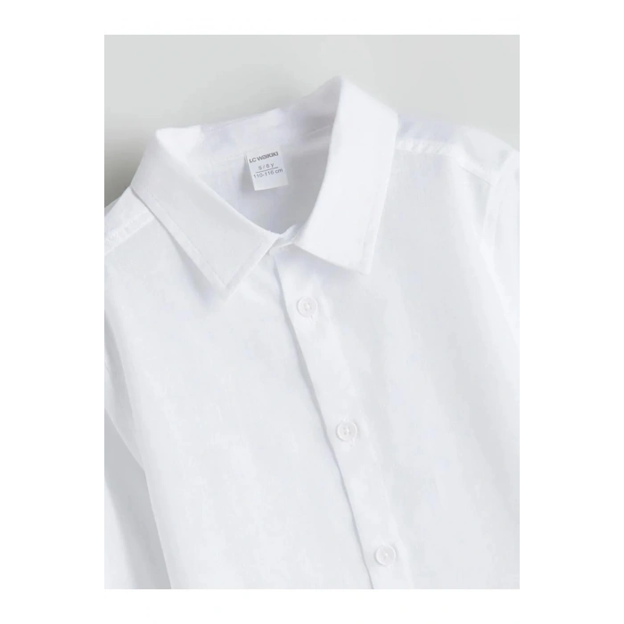 LCW Kids Beyaz Basic Erkek Çocuk Poplin Gömlek