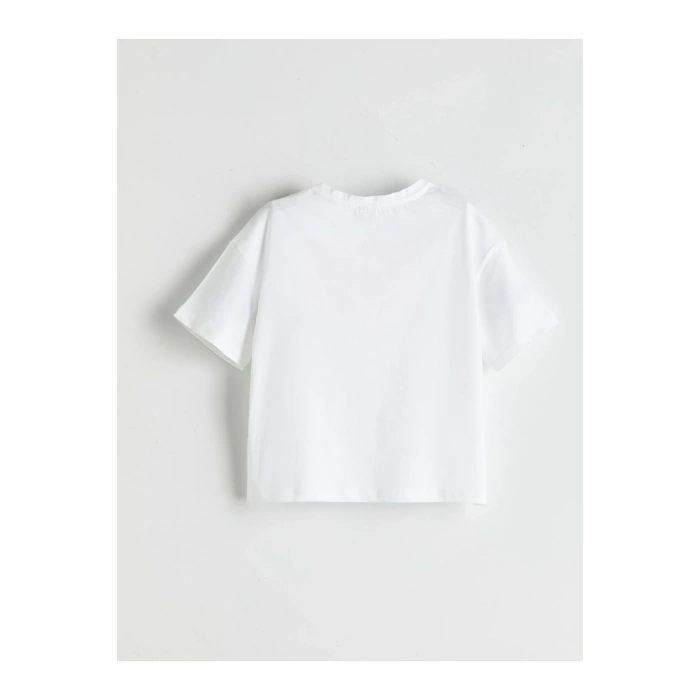LCW Kids Beyaz Bisiklet Yaka Kız Çocuk Tişört 2li T T
