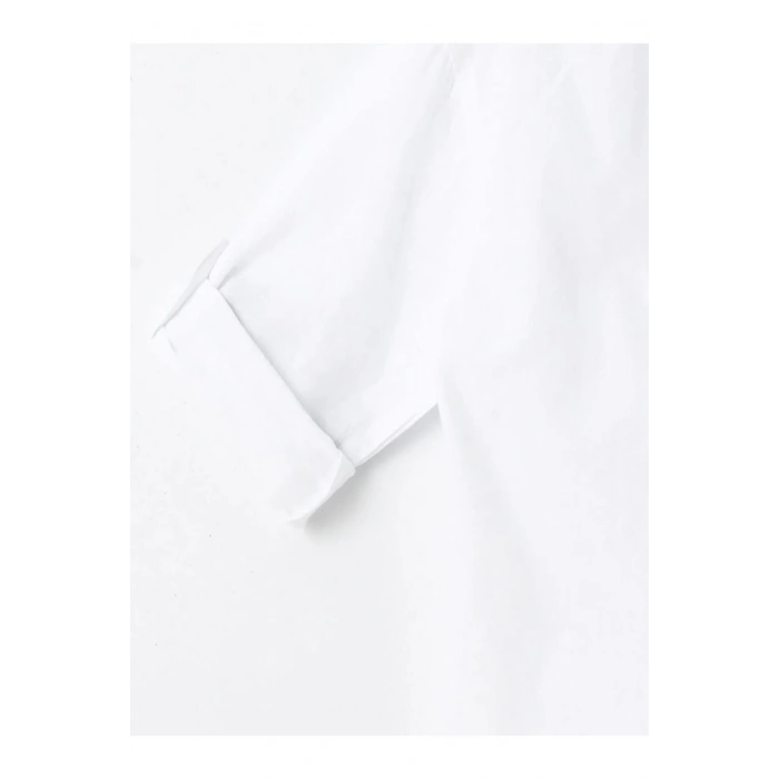 LCW Kids Beyaz Bisiklet Yaka Uzun Kollu Basic Erkek Bebek Gömlek ve Pantolon 2li Takım