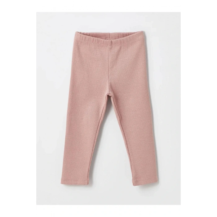 LCW Kids Beyaz Bisiklet Yaka Uzun Kollu Baskılı Kız Bebek Tişört ve Tayt 2li