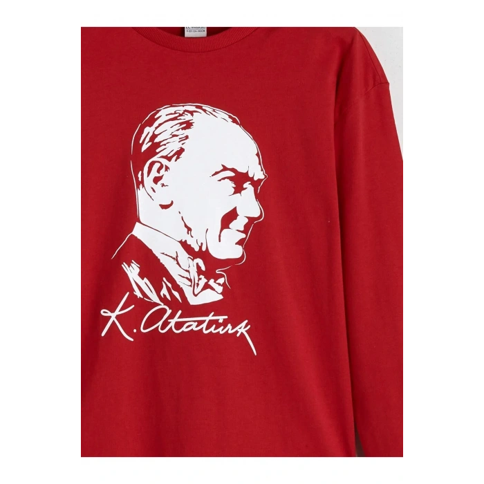 LCW Kids Bisiklet Yaka Atatürk Baskılı Erkek Çocuk Tişört (W5)