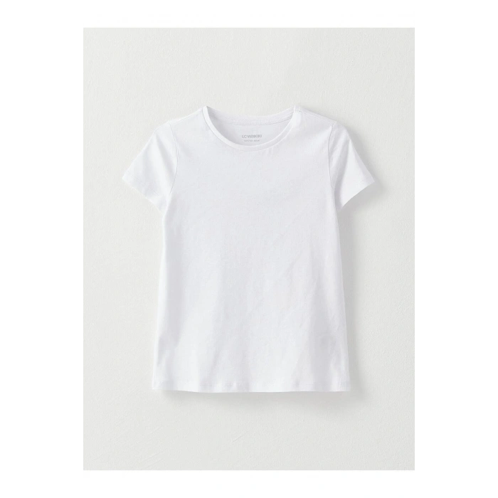 LCW Kids Bisiklet Yaka Basic Kısa Kollu Kız Çocuk Tişört