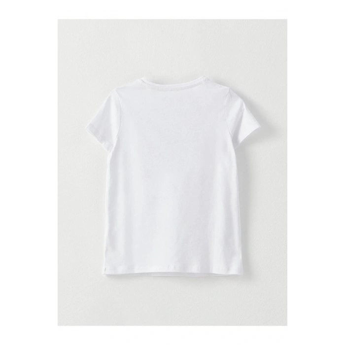 LCW Kids Bisiklet Yaka Basic Kısa Kollu Kız Çocuk Tişört