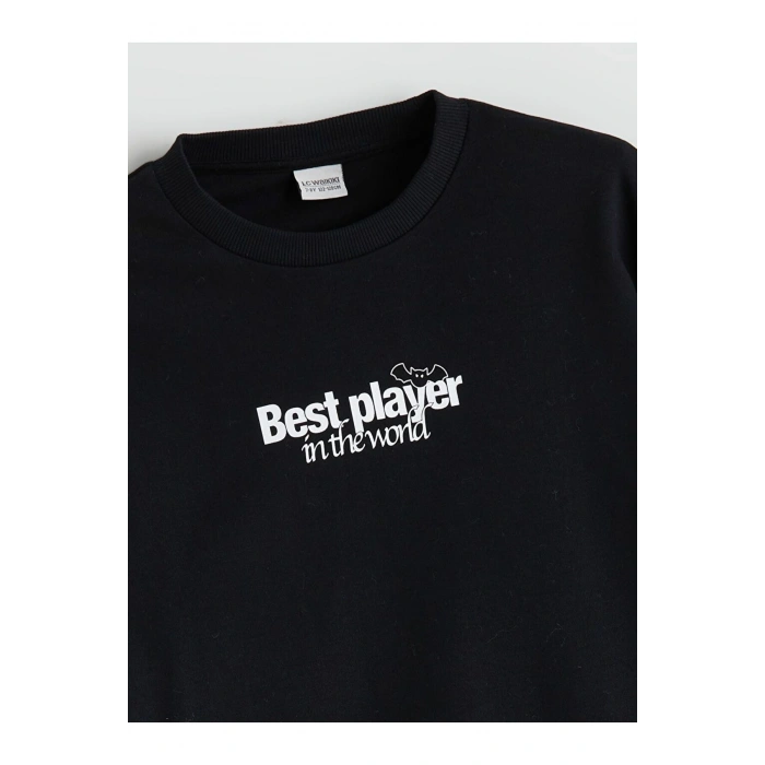 LCW Kids Bisiklet Yaka Baskılı Erkek Çocuk Tişört