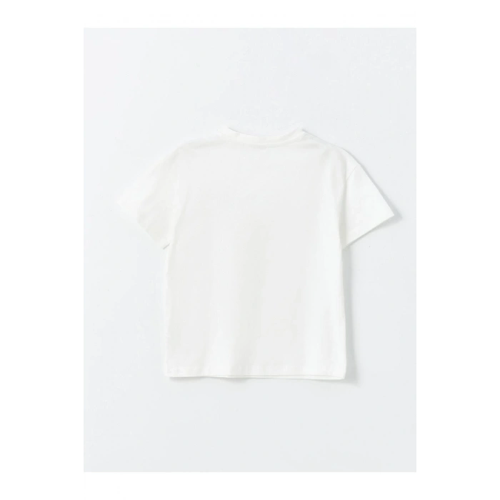 LCW Kids Bisiklet Yaka Baskılı Kısa Kollu Kız Çocuk Tişört