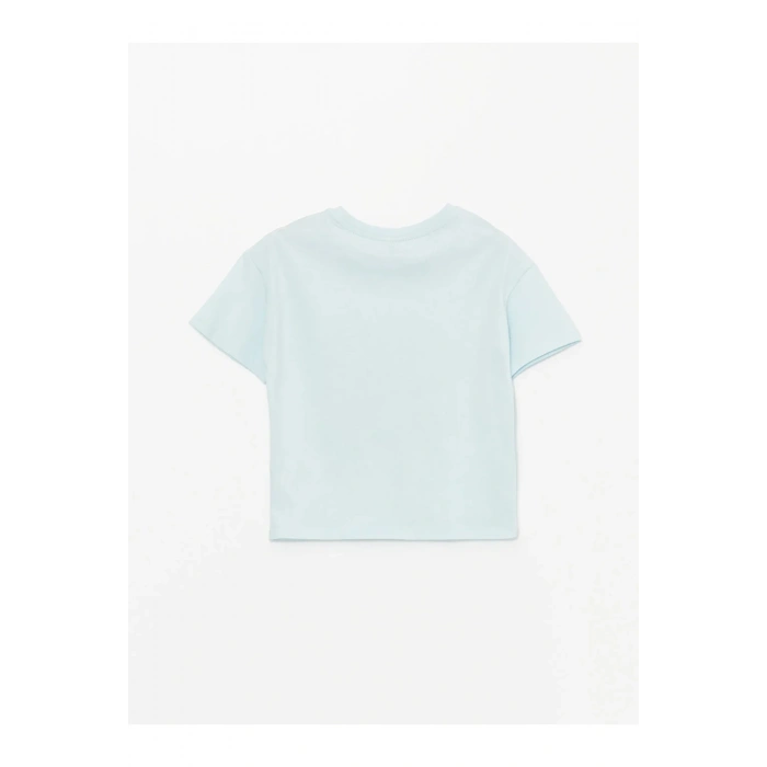 LCW Kids Bisiklet Yaka Baskılı Kısa Kollu Kız Çocuk Tişört