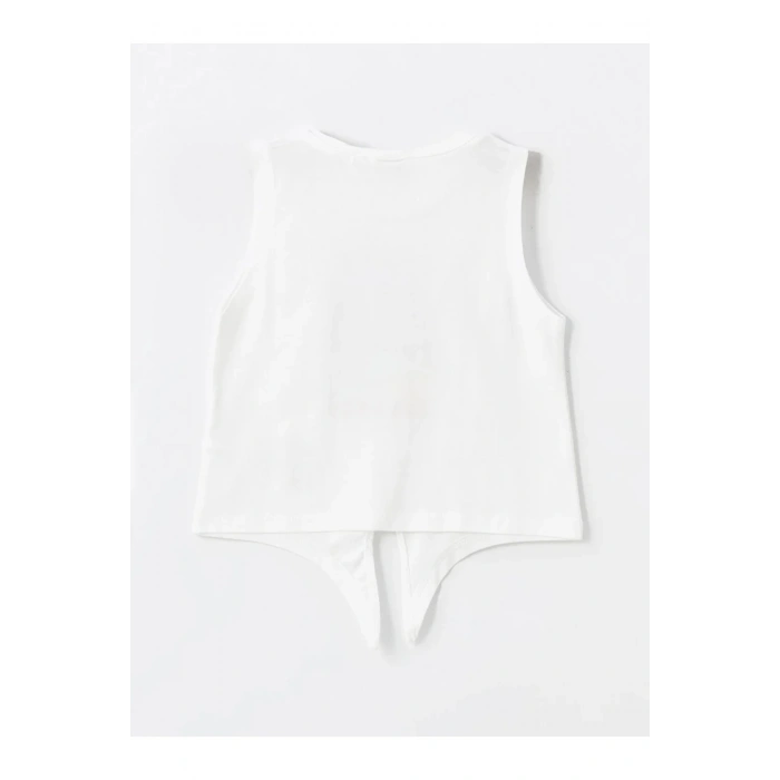 LCW Kids Bisiklet Yaka Baskılı Kız Çocuk Crop Atlet