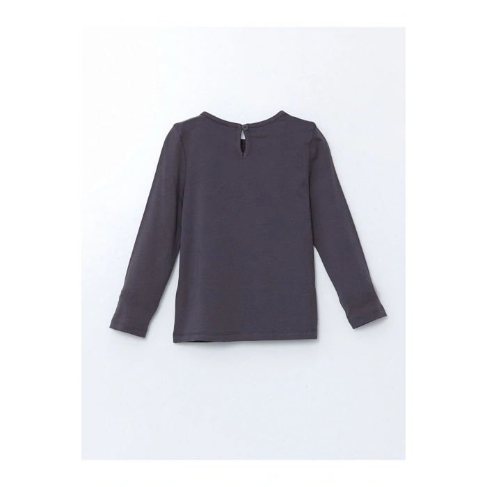 LCW Kids Bisiklet Yaka Baskılı Kız Çocuk Tişört