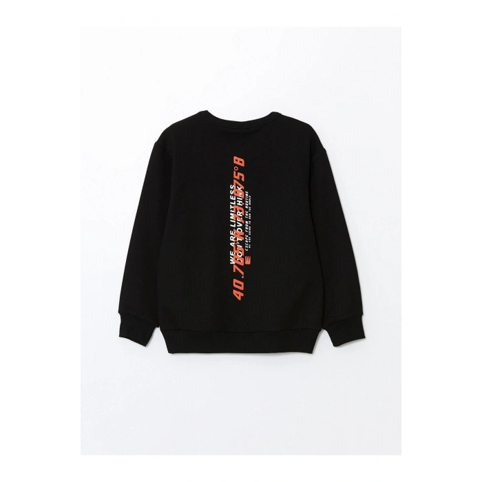 LCW Kids Bisiklet Yaka Baskılı Uzun Kollu Erkek Çocuk Sweatshirt