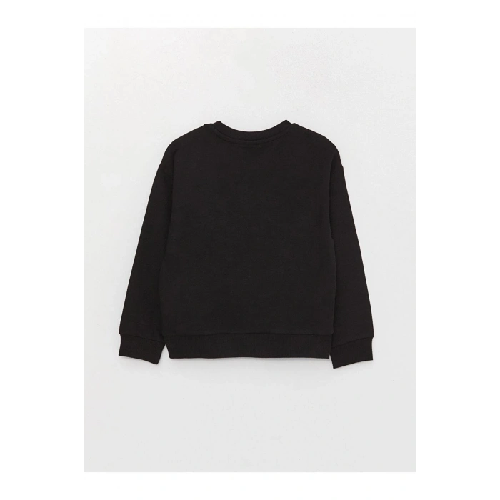LCW Kids Bisiklet Yaka Baskılı Uzun Kollu Kız Çocuk Sweatshirt