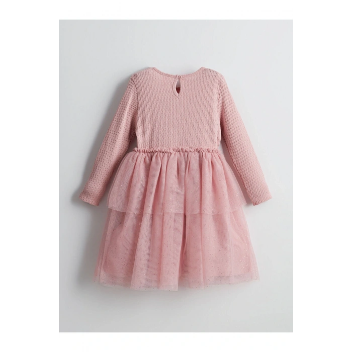 LCW Kids Bisiklet Yaka Çiçekli Kız Çocuk Elbise