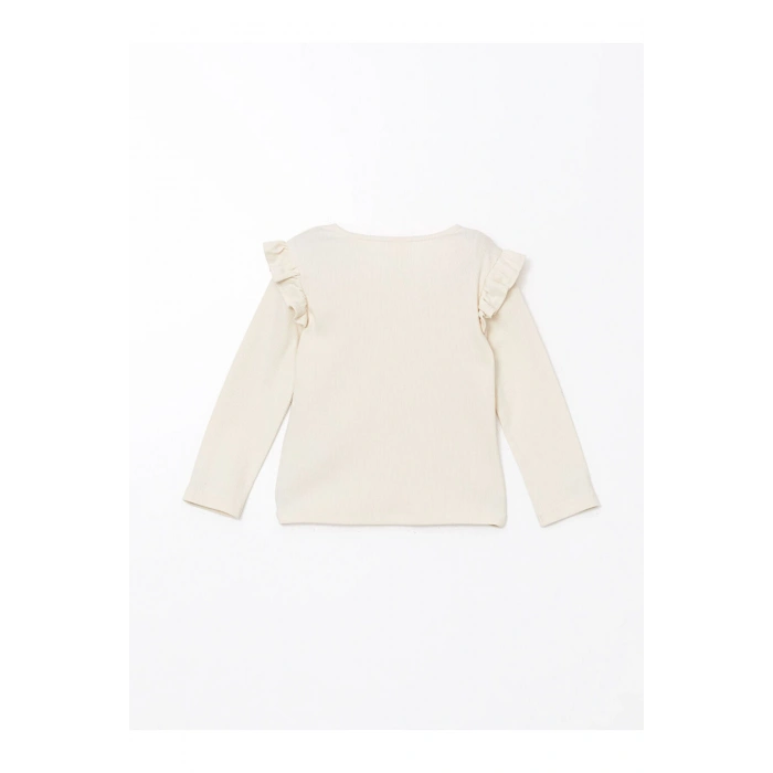 LCW Kids Bisiklet Yaka Çiçekli Kız Çocuk Tişört