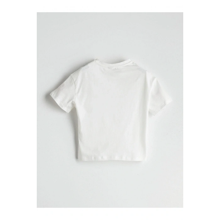 LCW Kids Bisiklet Yaka Çiçekli Kız Çocuk Tişört (S5)