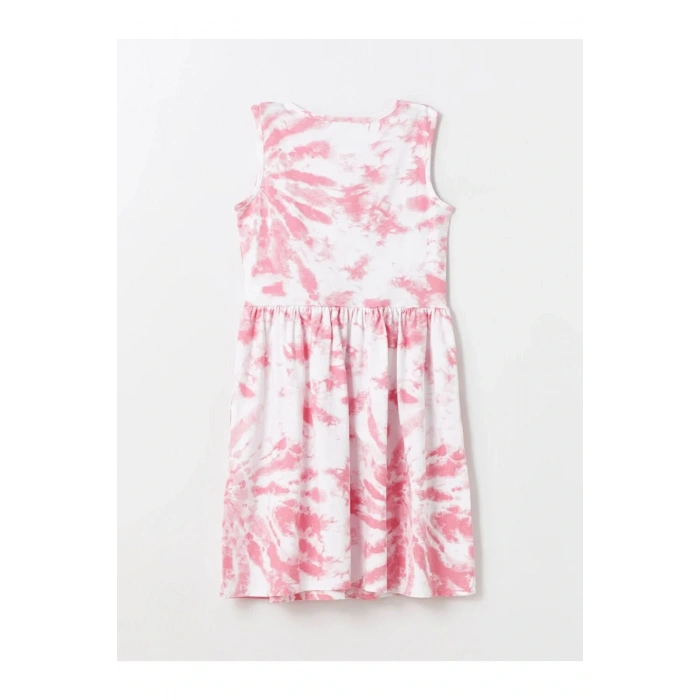 LCW Kids Bisiklet Yaka Desenli Kız Çocuk Elbise 2li