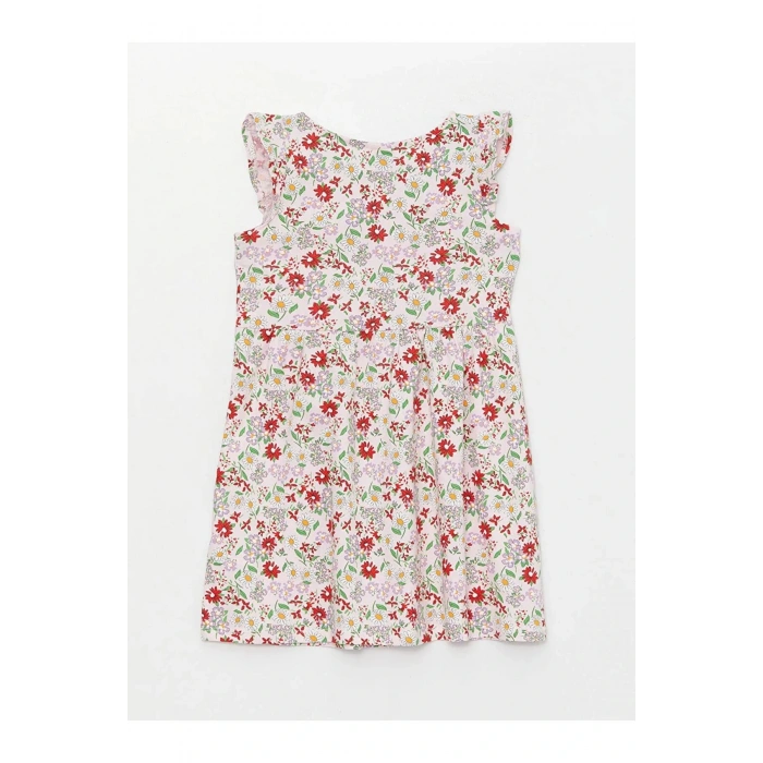 Lcw Kids Bisiklet Yaka Desenli Kız Çocuk Elbise