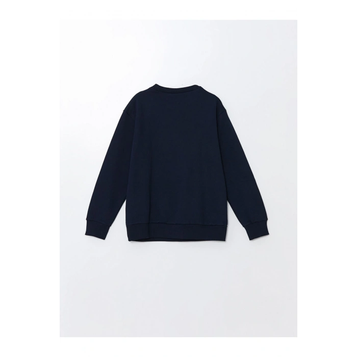 LCW Kids Bisiklet Yaka Dinozor Baskılı Erkek Çocuk Kalın Sweatshirt