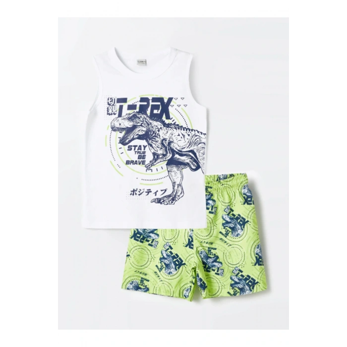 LCW Kids Bisiklet Yaka Erkek Çocuk Atlet ve Deniz Şortu