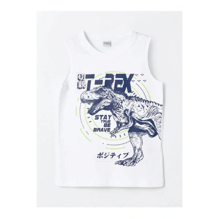 LCW Kids Bisiklet Yaka Erkek Çocuk Atlet ve Deniz Şortu