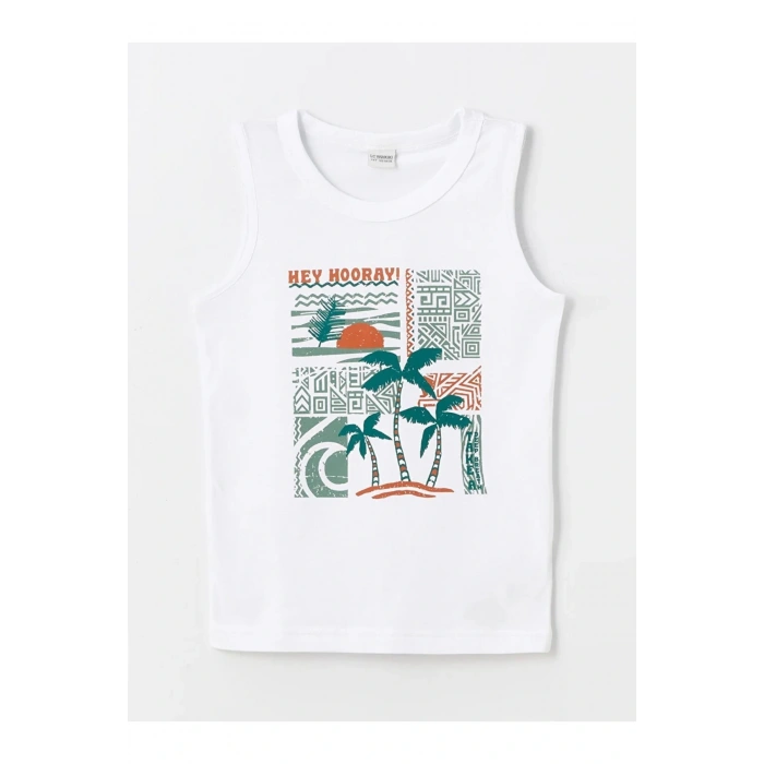 LCW Kids Bisiklet Yaka Erkek Çocuk Atlet ve Deniz Şortu