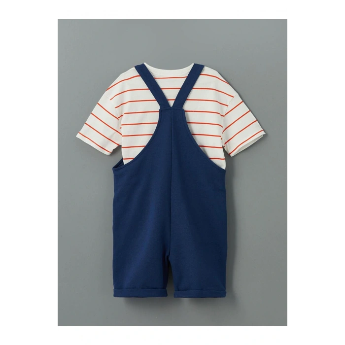 LCW Kids Bisiklet Yaka Erkek Çocuk Tişört ve Salopet 2li