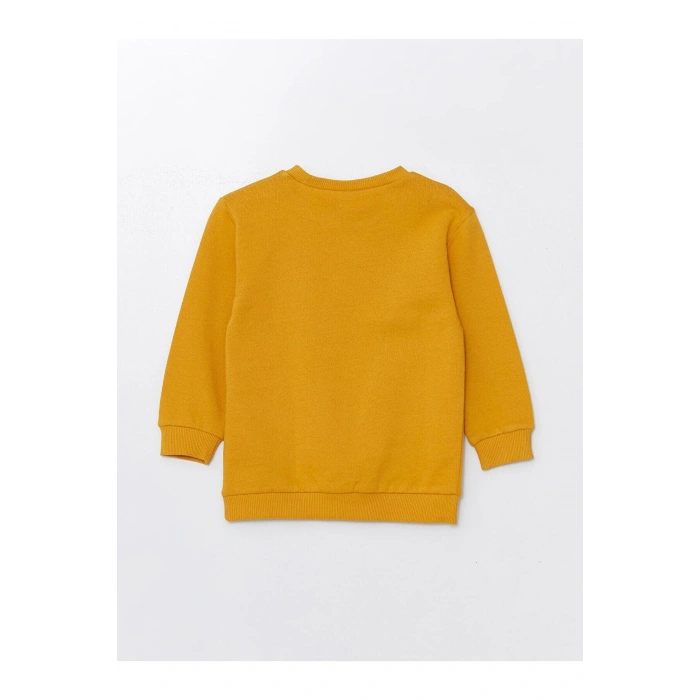 LCW Kids  Bisiklet Yaka Kalın Baskılı Erkek Çocuk Sweatshirt