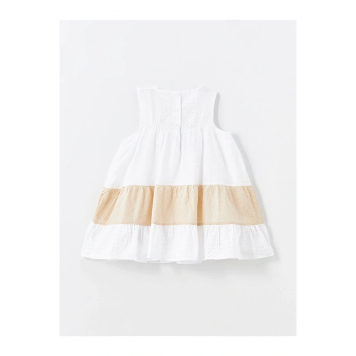 LCW Kids Bisiklet Yaka Kısa Kollu Kız Çocuk Tül Elbise